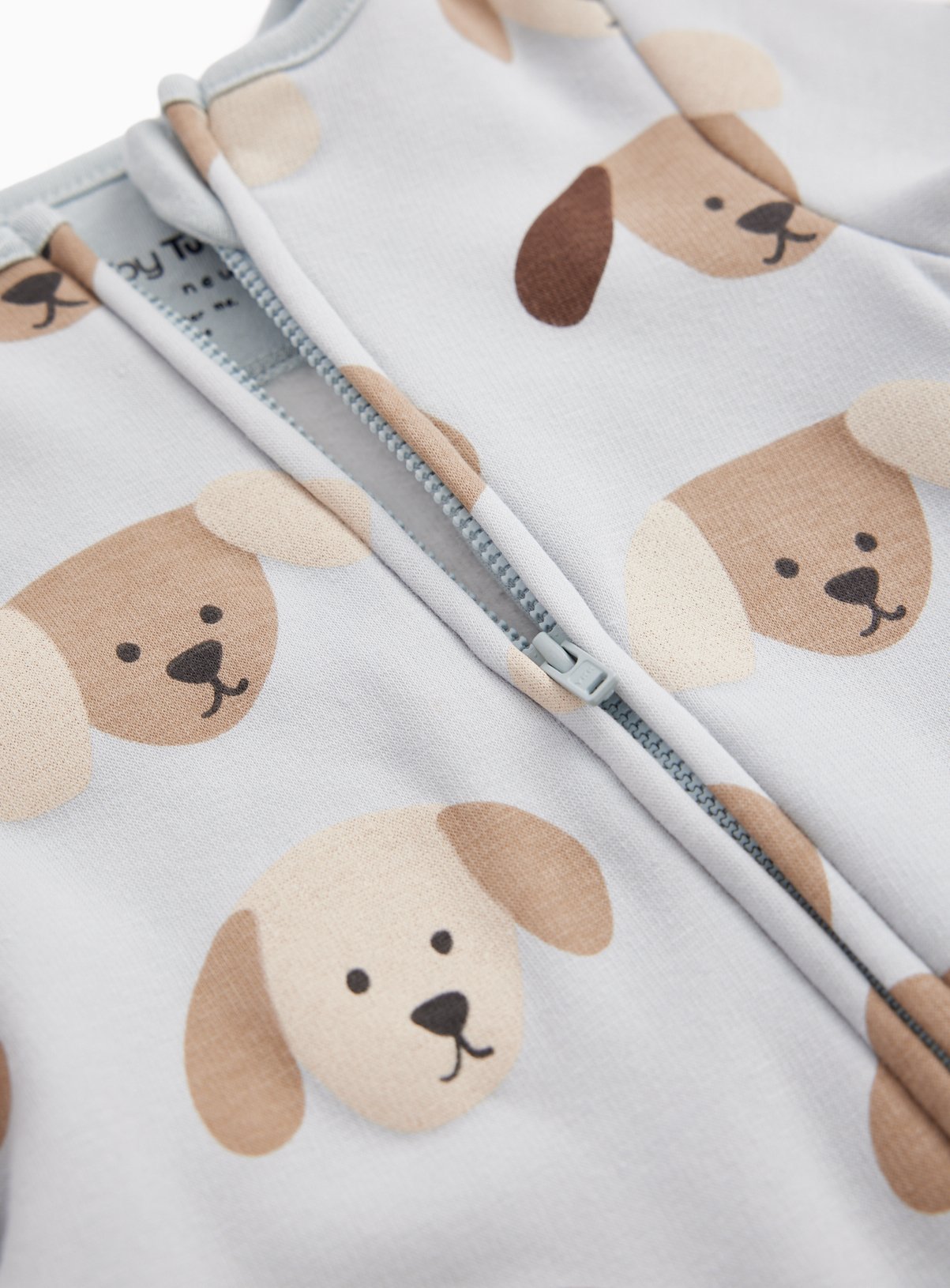 Blue Dog Print Fleece Lined Sleepsuit 3-6 months - Image 2 thumbnail